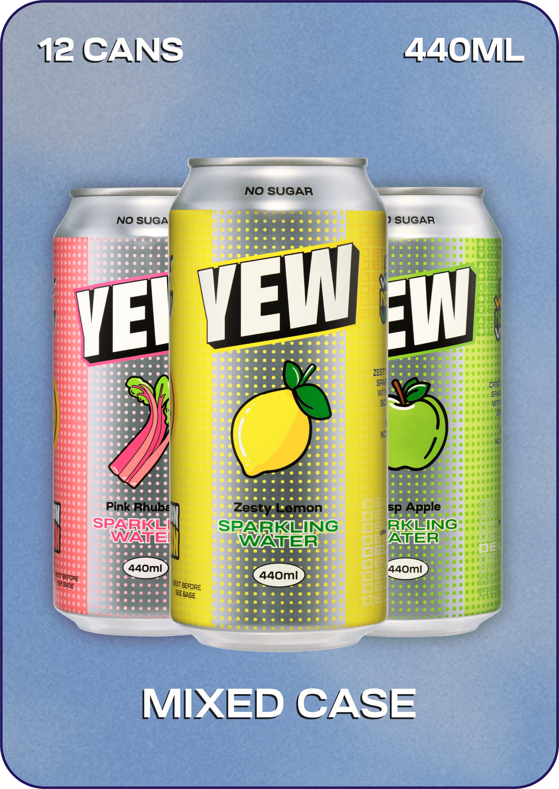 YEW mixed sparkling water flavours