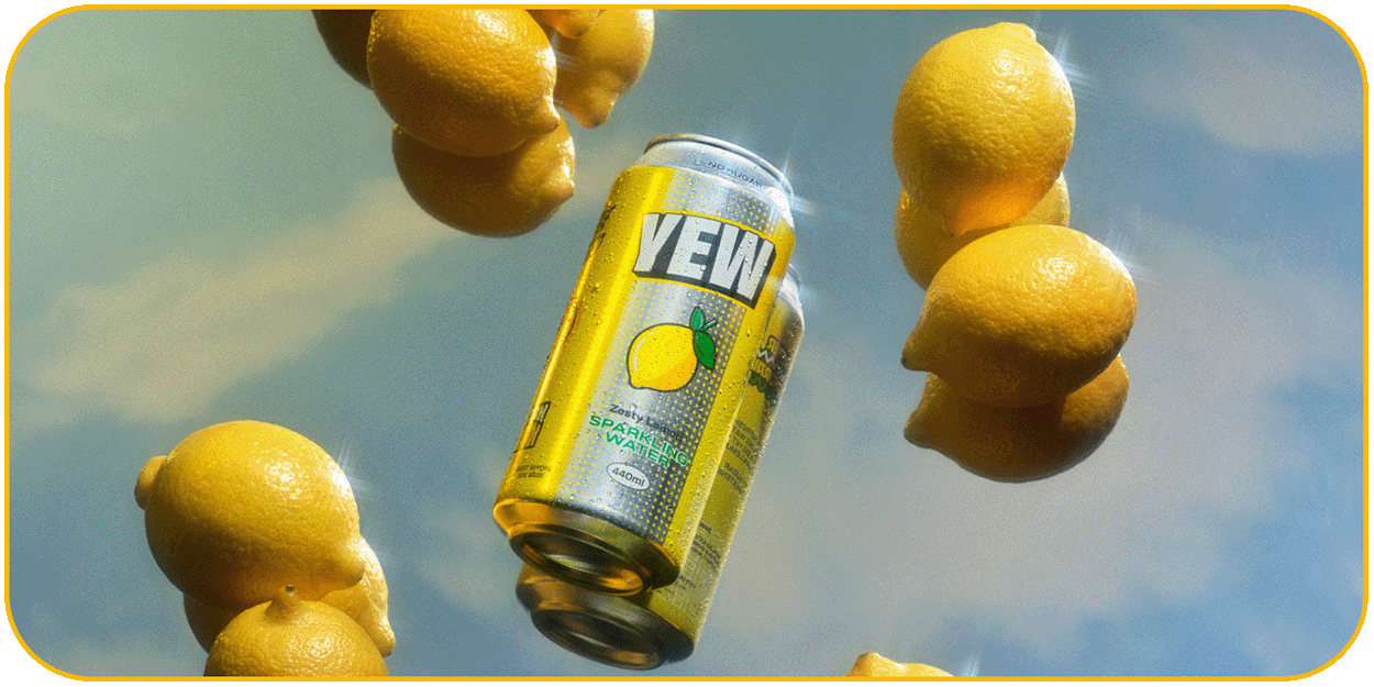 YEW Zesty Lemon Natural & Delicious Sparkling Water