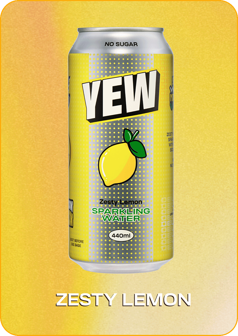 YEW Zesty Lemon Natural & Delicious Sparkling Water