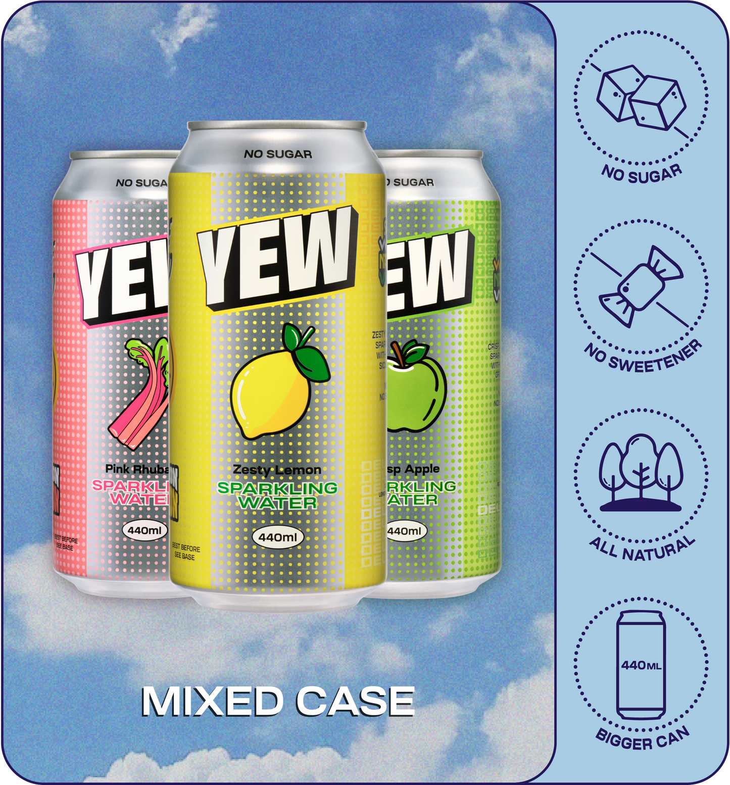 YEW Mixed Case sparkling water